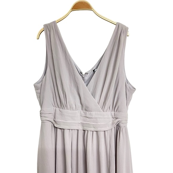 New Lulus Thoughts Of Hue Light Grey Surplice Maxi Dress - Picture 2 of 6